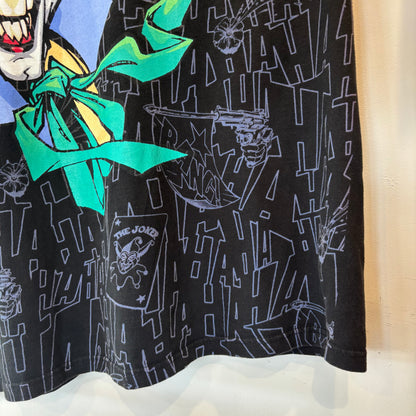00's DCコミックス BATMAN ジョーカー プリント 総柄キャラクターTシャツ 黒(XXL)/B3068T-SO