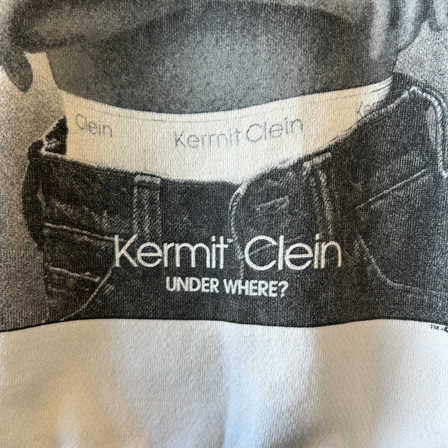 90's Kermit Clein カーミット CK カルバンクライン パロディースウェット 白/A9334S-SO