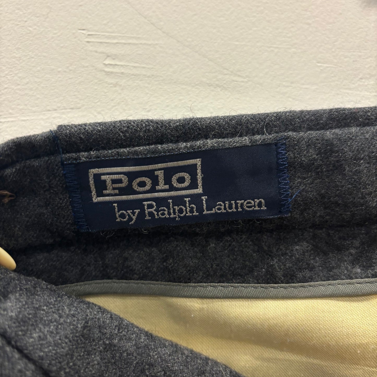 90's Polo by Ralph Lauren ラルフローレン ウールスラックス 黒 (サイズ不明)/A9257P-SO