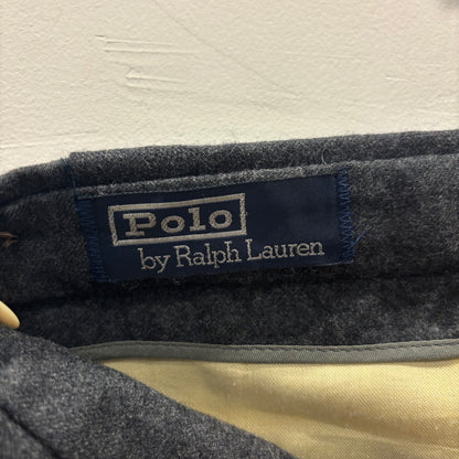 90's Polo by Ralph Lauren ラルフローレン ウールスラックス 黒 (サイズ不明)/A9257P-SO