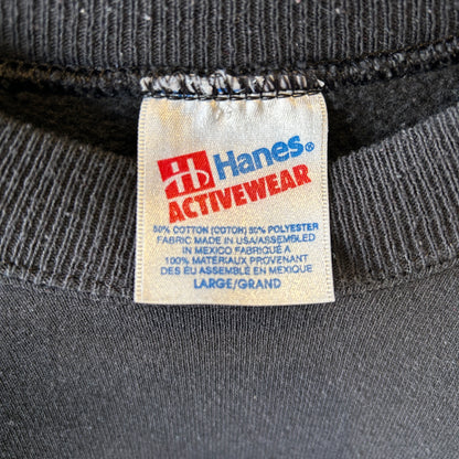 90's Hanes キース・ヘリング"AIDS DANCE-A-THON" アートプリントスウェット 黒(L)A2244S-SO