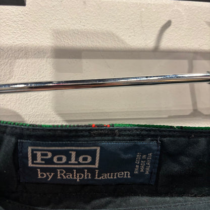 00's Polo by Ralph Lauren ラルフローレン タータンチェック カーゴパンツ 緑赤黒 (38×32)/A9041P-SO