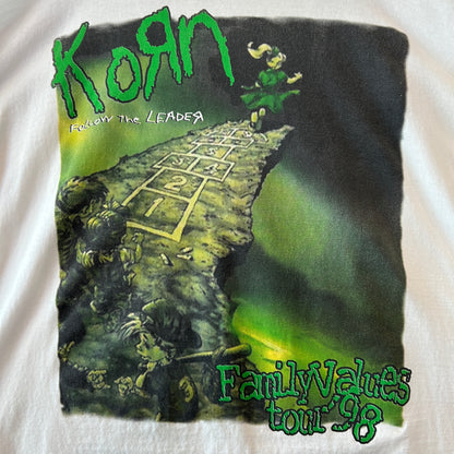 90's KORN ”Family Values Tour 98" ツアーロンT バンドTシャツ 袖プリント (XL)/C0285T-SO
