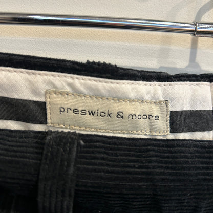00's preswick&moore タック入り コーデュロイパンツ 黒 (w34)/B4415P-SO
