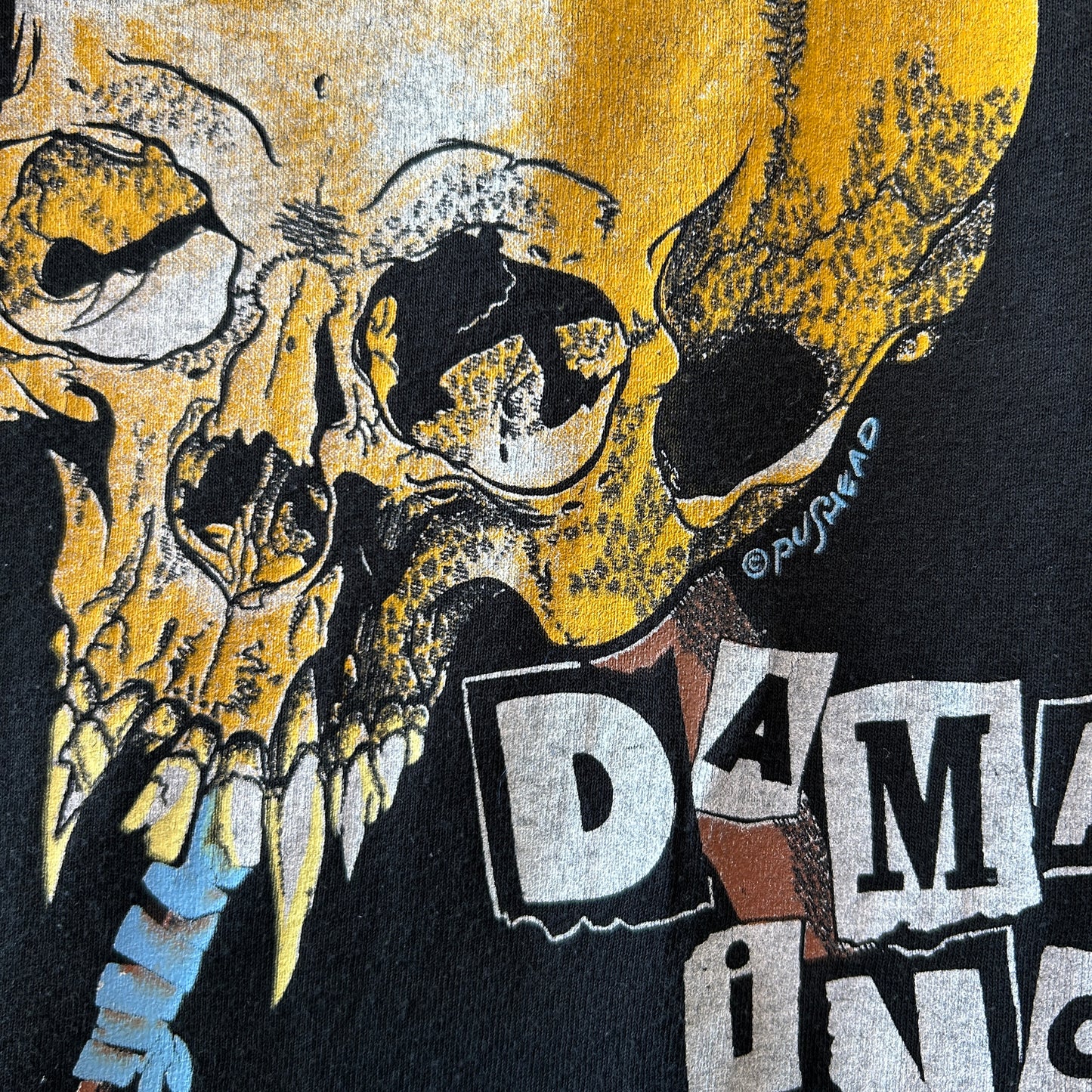 80's Metallica メタリカ Pushead Damage inc ツアーT バンドTシャツ 黒 CHED(XL)/C0284T-SO