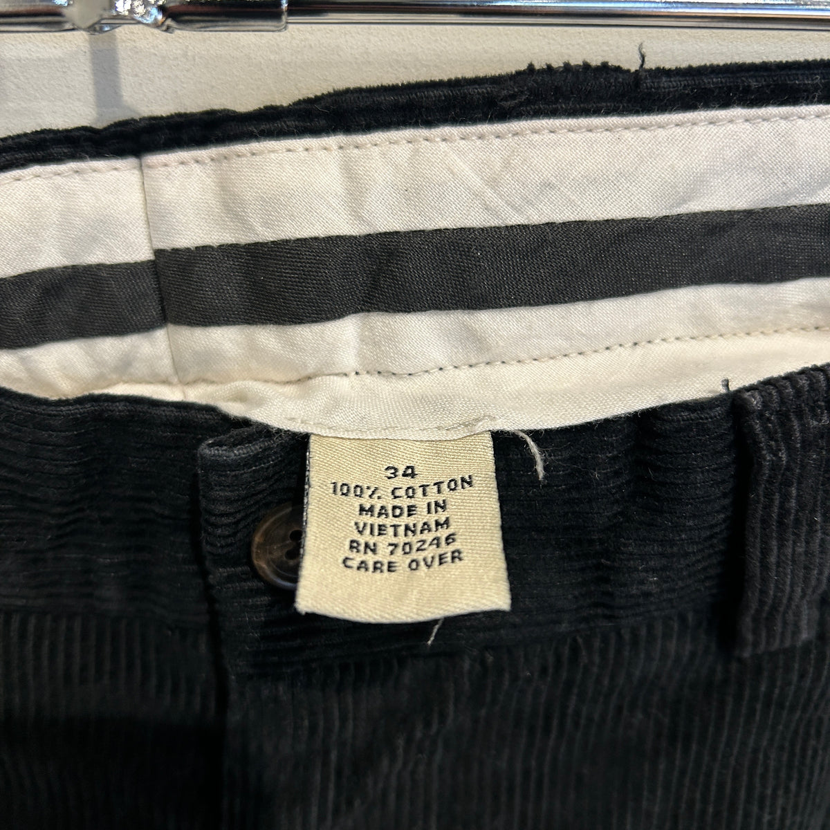 00's preswick&moore タック入り コーデュロイパンツ 黒 (w34)/B4415P-SO