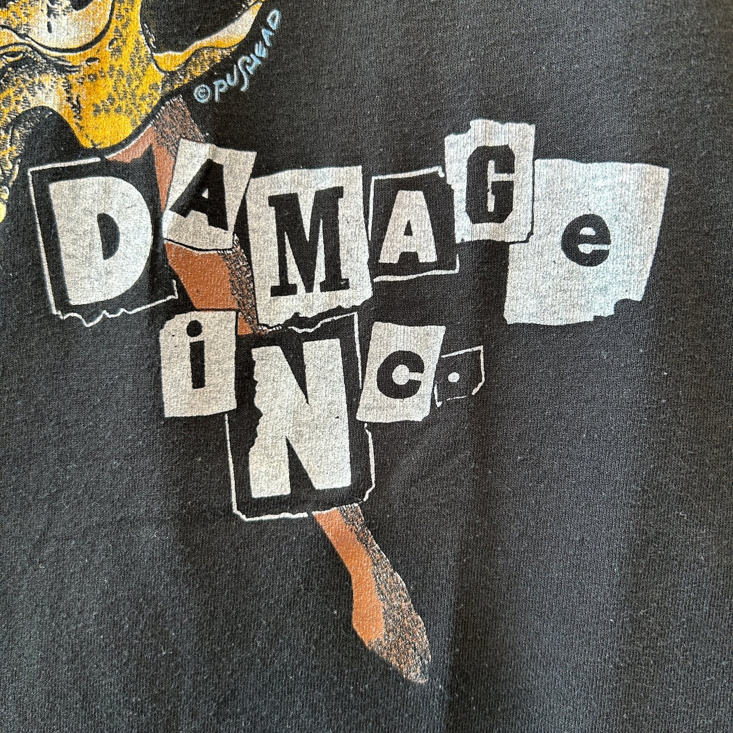 80's Metallica メタリカ Pushead Damage inc ツアーT バンドTシャツ 黒 CHED(XL)/C0284T-SO