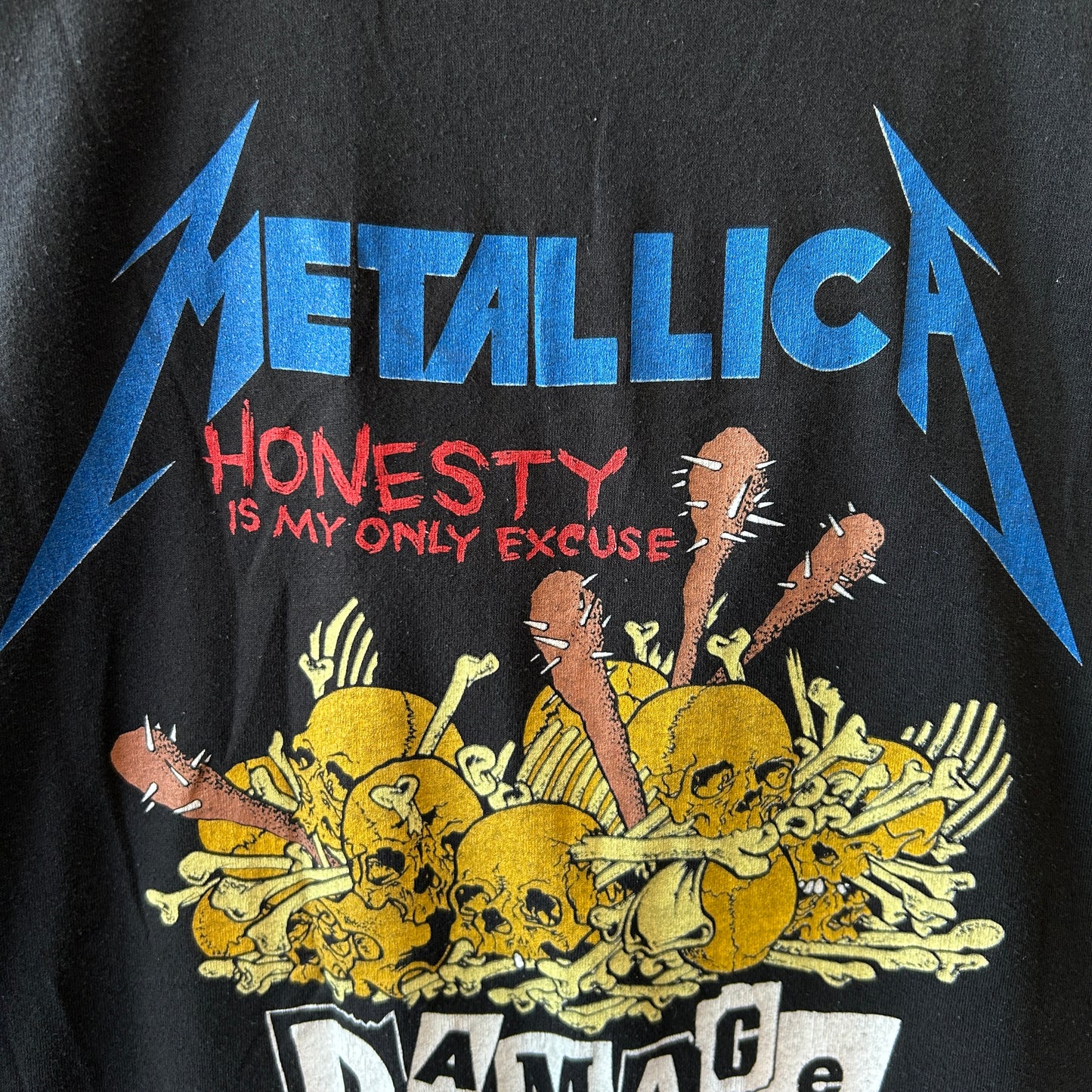 80's Metallica メタリカ Pushead Damage inc ツアーT バンドTシャツ 黒 CHED(XL)/C0284T-SO