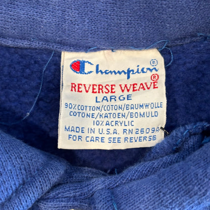 90's Champion Reverse weave リバースウィーブ BUCKNELL スナップスウェット チンスト 青 (L)/A5864R-SO