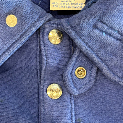90's Champion Reverse weave リバースウィーブ BUCKNELL スナップスウェット チンスト 青 (L)/A5864R-SO