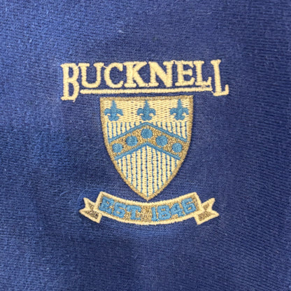 90's Champion Reverse weave リバースウィーブ BUCKNELL スナップスウェット チンスト 青 (L)/A5864R-SO