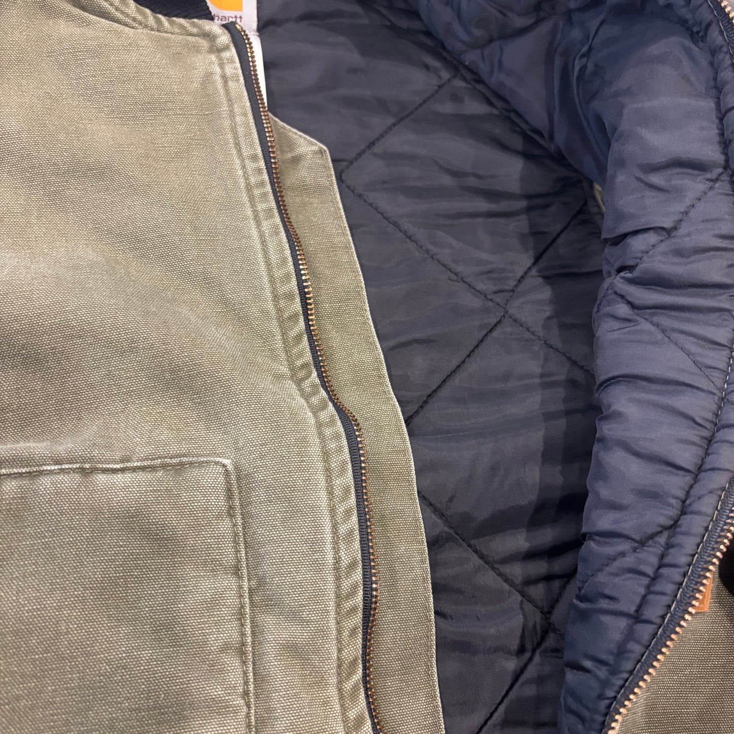 00's Carhartt カーハート ダックベスト V52 LOV ライトオリーブ (L) /C0422V-SO