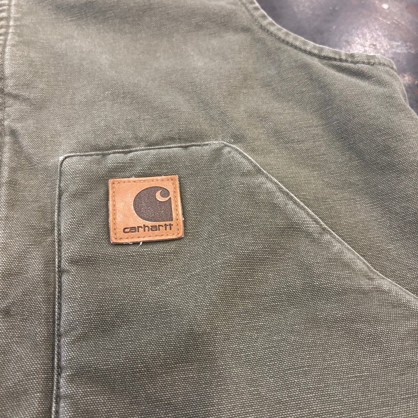 00's Carhartt カーハート ダックベスト V52 LOV ライトオリーブ (L) /C0422V-SO