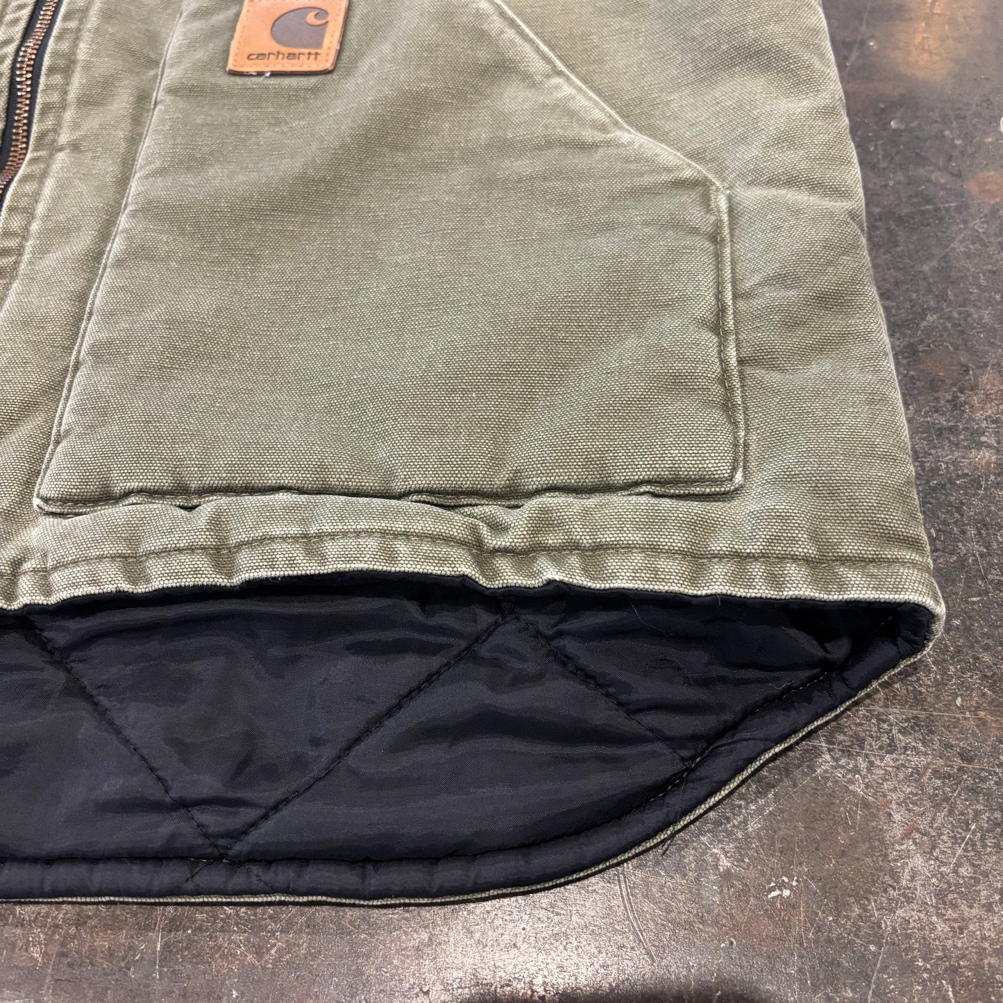 00's Carhartt カーハート ダックベスト V52 LOV ライトオリーブ (L) /C0422V-SO