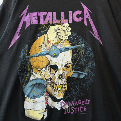 80's Metallica メタリカ Damaged Justice ツアーT バンドTシャツ  パスヘッド 黒(XL)/C0301T-SO