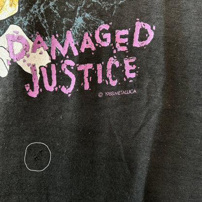 80's Metallica メタリカ Damaged Justice ツアーT バンドTシャツ  パスヘッド 黒(XL)/C0301T-SO