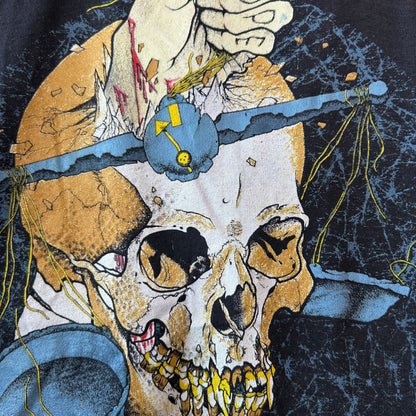 80's Metallica メタリカ Damaged Justice ツアーT バンドTシャツ  パスヘッド 黒(XL)/C0301T-SO