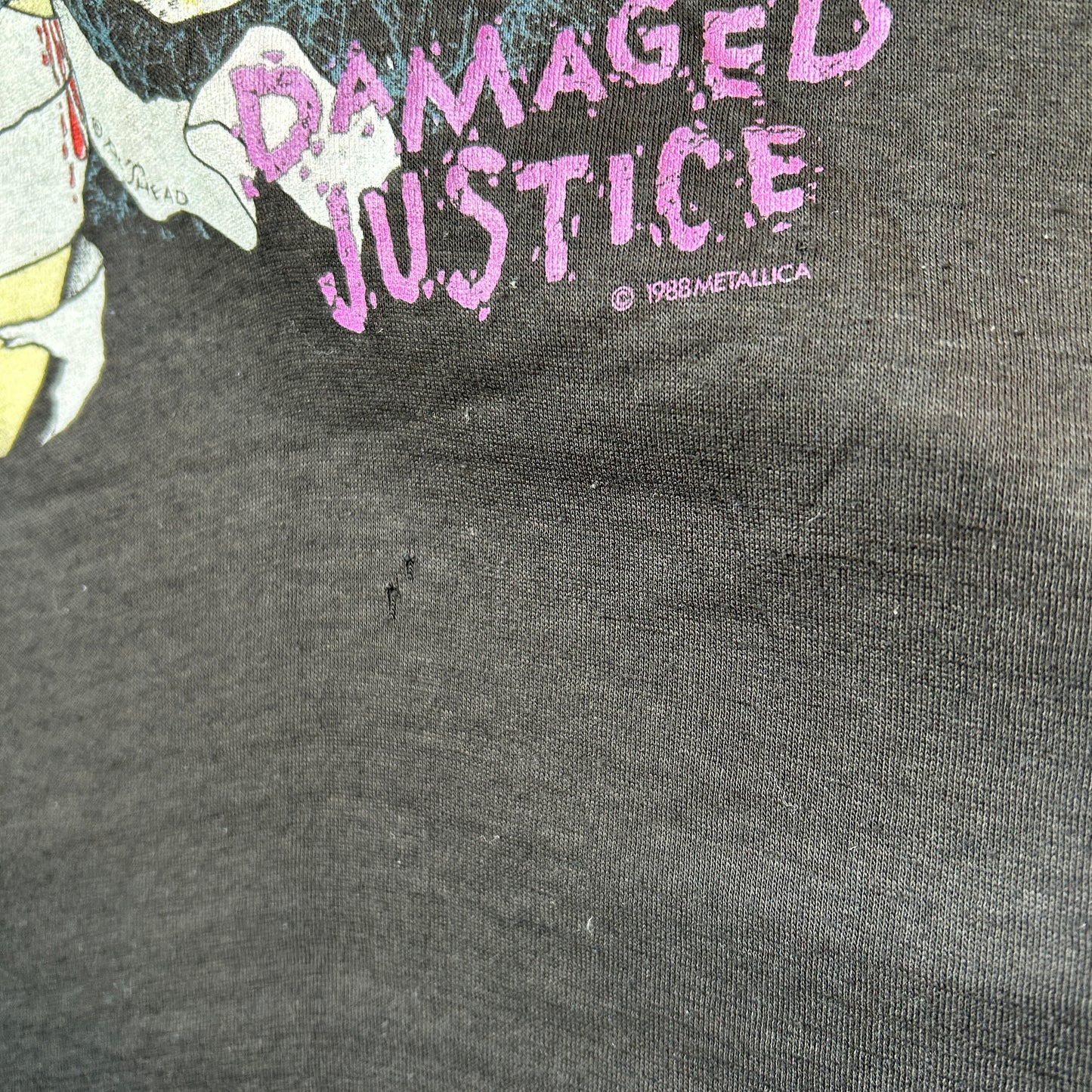80's Metallica メタリカ Damaged Justice ツアーT バンドTシャツ  パスヘッド 黒(XL)/C0301T-SO