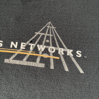 90's  COTTON DELUXE enterasys networks ジョンレノン バンド 企業 ロンT 黒 XL /A8259T-SO