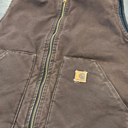 00's Carhartt カーハート ダックベスト V02 DKB ダークブラウン (L) /B3399V-SO