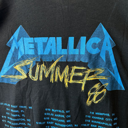 80's Metallica メタリカ Damaged Justice ツアーT バンドTシャツ  パスヘッド 黒(XL)/C0301T-SO