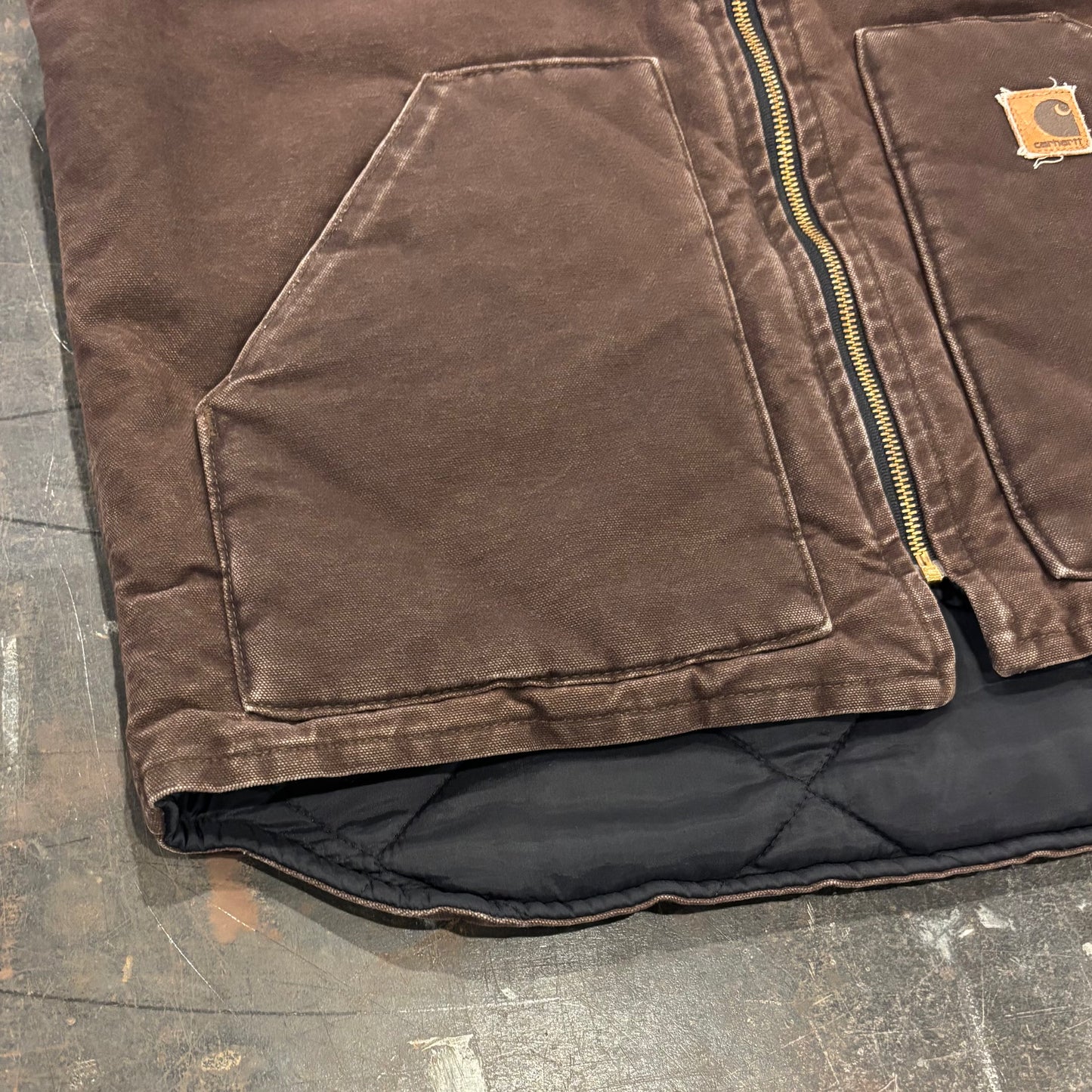 00's Carhartt カーハート ダックベスト V02 DKB ダークブラウン (L) /B3399V-SO