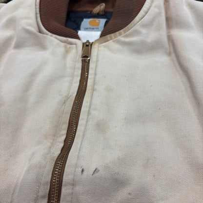 00's Carhartt カーハート ダックベスト BRN ブラウン 腰ゴム ベージュ系 （サイズ不明）/C0402V-SO