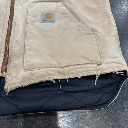 00's Carhartt カーハート ダックベスト BRN ブラウン 腰ゴム ベージュ系 （サイズ不明）/C0402V-SO