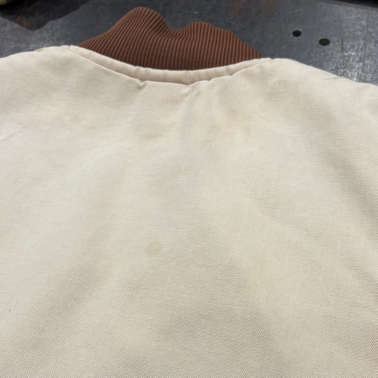 00's Carhartt カーハート ダックベスト BRN ブラウン 腰ゴム ベージュ系 （サイズ不明）/C0402V-SO