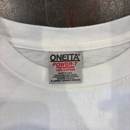 90's  ONEITA  BUCK-O-NINE バックプリント バンド ロンT 白 XL /A3077T-SO