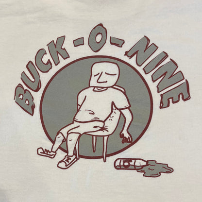 90's  ONEITA  BUCK-O-NINE バックプリント バンド ロンT 白 XL /A3077T-SO
