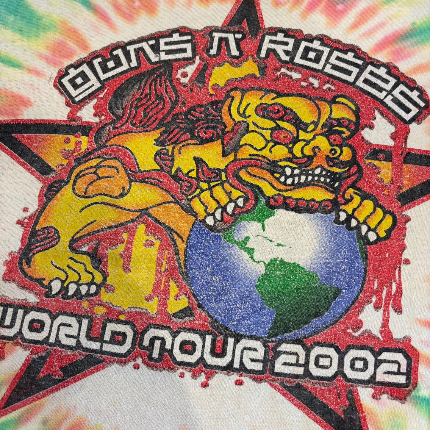 00's  DELTA  GUNS N' ROSES  WORLD TOUR 2002 バンド ロンT タイダイ柄 XL /A6538T-SO
