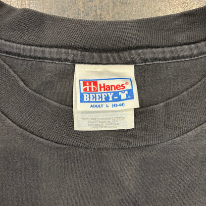 90's  Hanes 311 Three Eleven 袖プリント バンド ロンT 黒 L /A1752T-SO