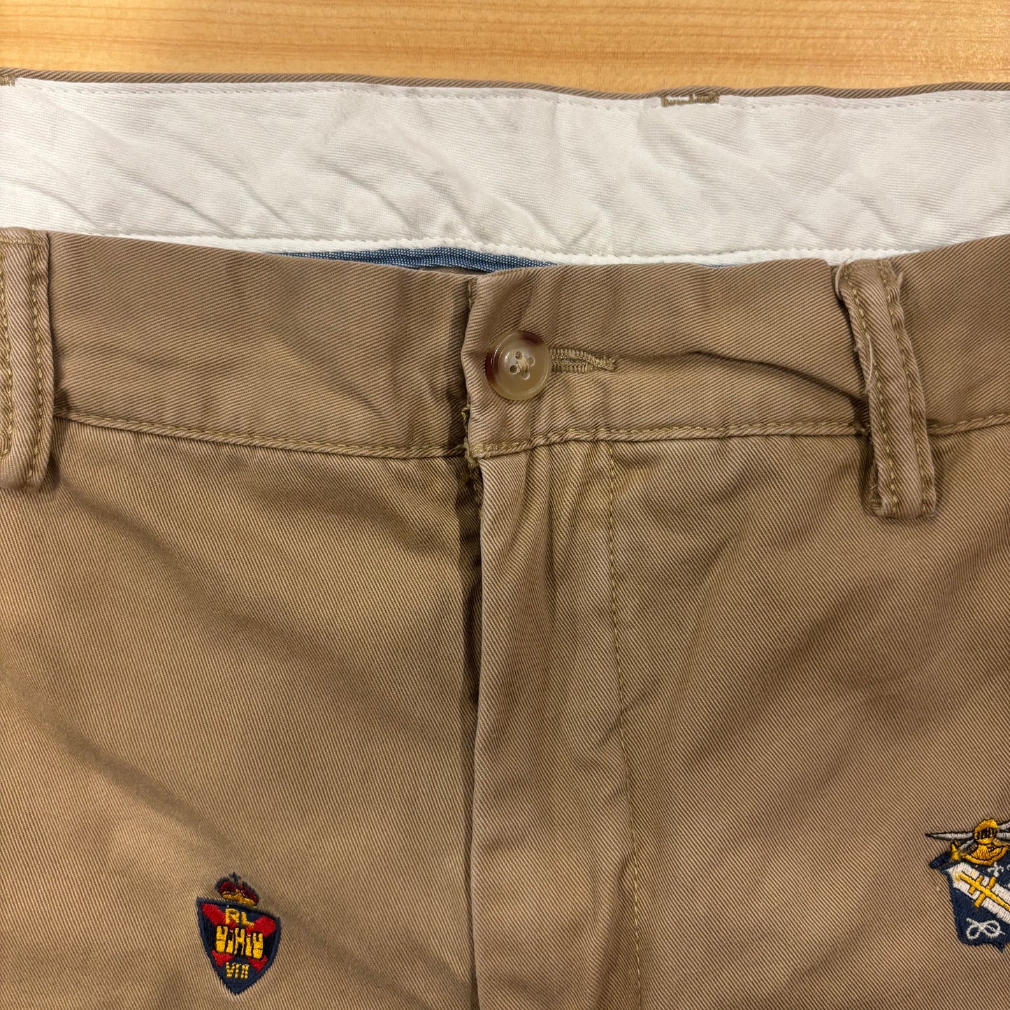 00's Polo Ralph Lauren ラルフローレン Classic fit 刺繍入りポロチノ チノパン ベージュ(40×30)/B3087P-SO