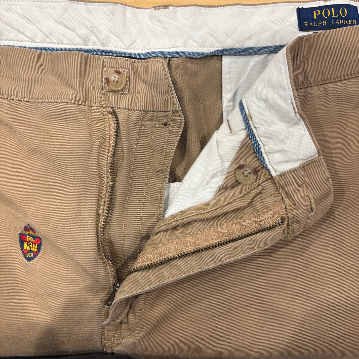 00's Polo Ralph Lauren ラルフローレン Classic fit 刺繍入りポロチノ チノパン ベージュ(40×30)/B3087P-SO