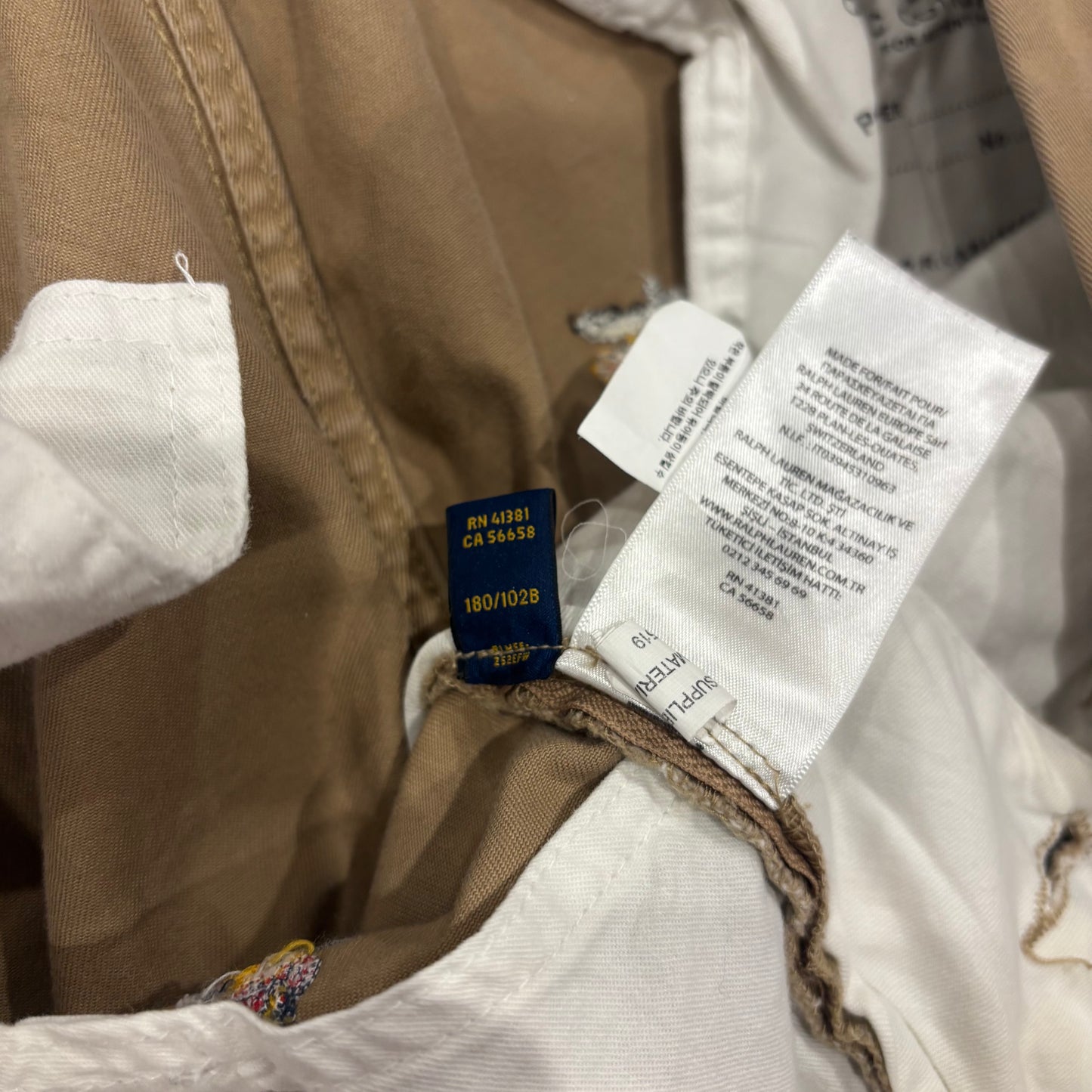 00's Polo Ralph Lauren ラルフローレン Classic fit 刺繍入りポロチノ チノパン ベージュ(40×30)/B3087P-SO