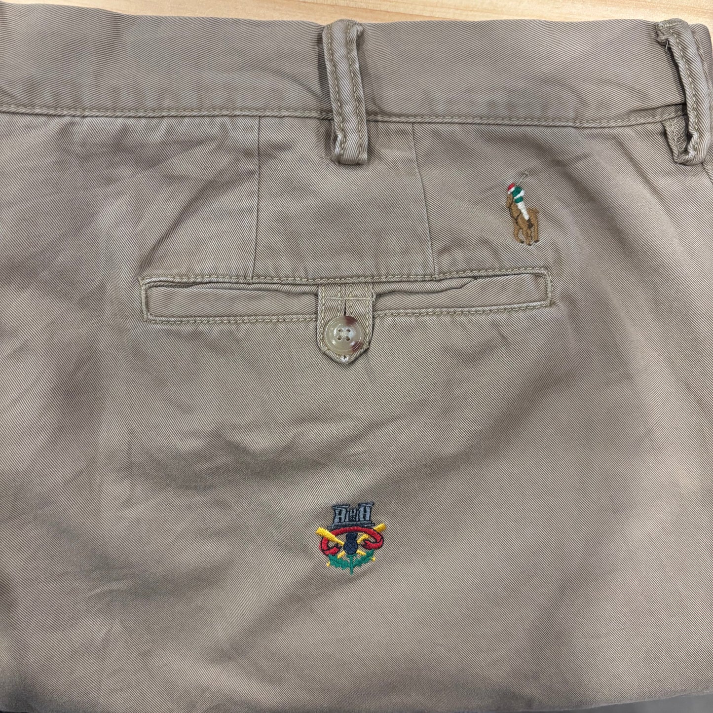 00's Polo Ralph Lauren ラルフローレン Classic fit 刺繍入りポロチノ チノパン ベージュ(40×30)/B3087P-SO