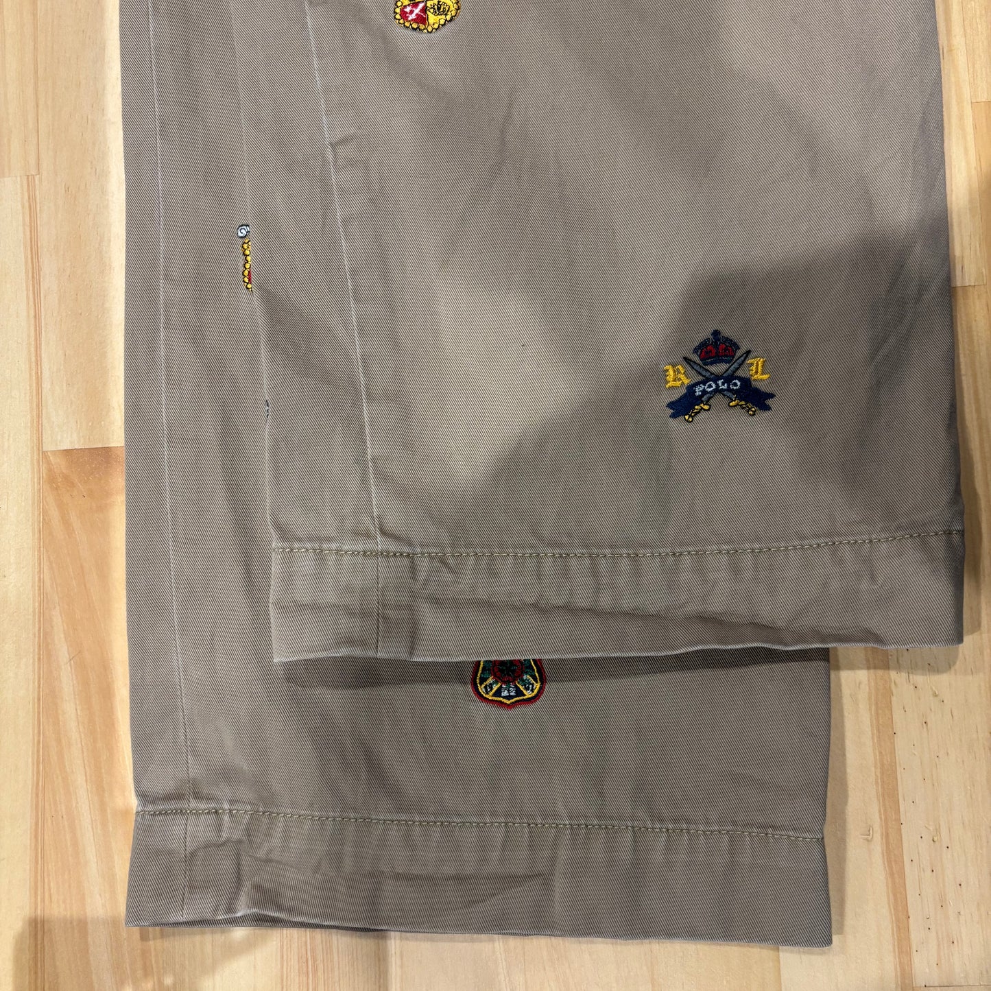 00's Polo Ralph Lauren ラルフローレン Classic fit 刺繍入りポロチノ チノパン ベージュ(40×30)/B3087P-SO