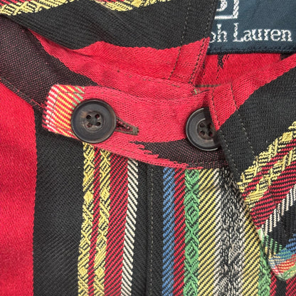 00's Ralph Lauren ラルフローレン ネイティブ柄 シャツ チンスト 赤黒緑青黄 (XL)/A2499S-SO