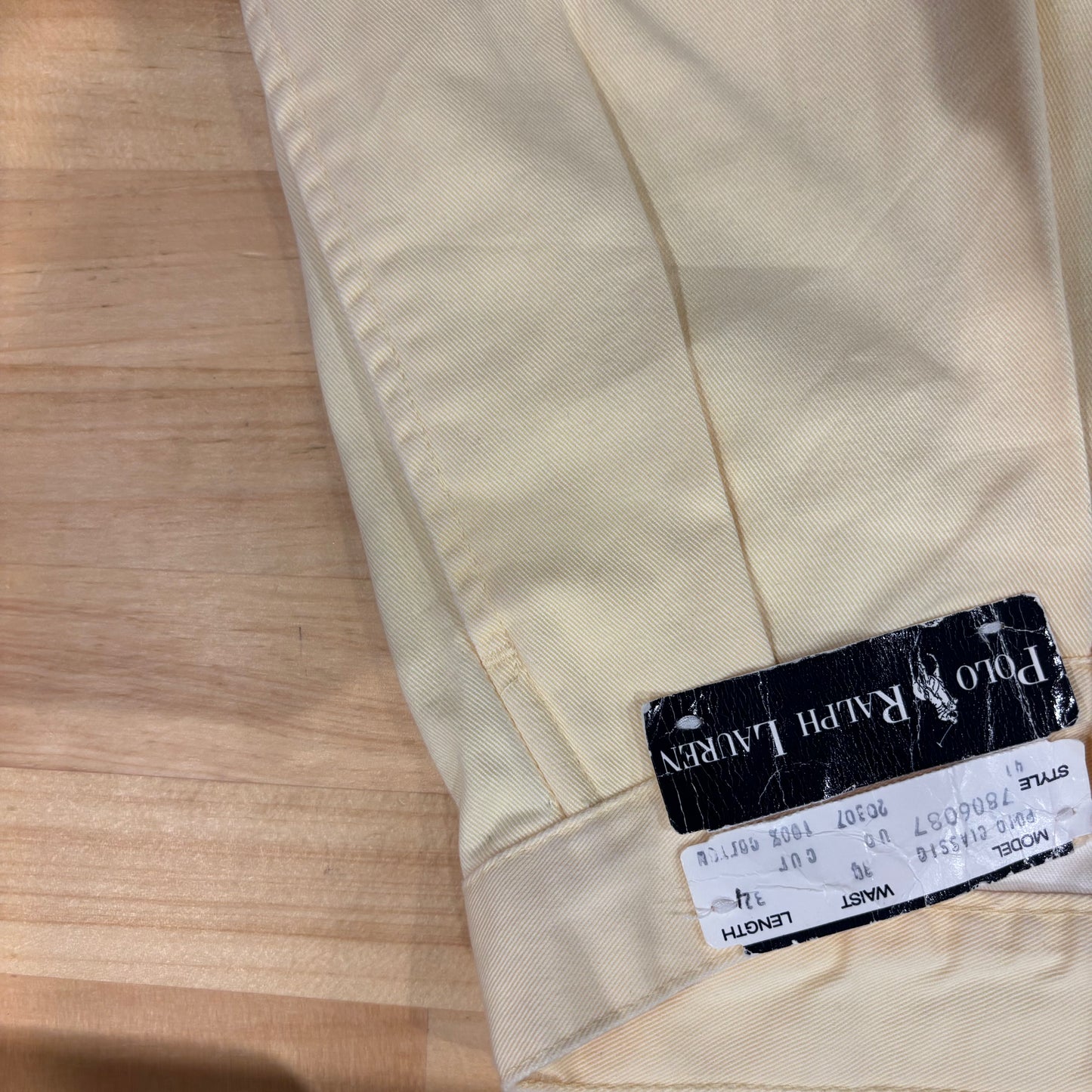 90's Polo Ralph Lauren ラルフローレン デッドストック ポロチノ 2タックチノパン ライトイエロー(34×34)/B3089P-SO