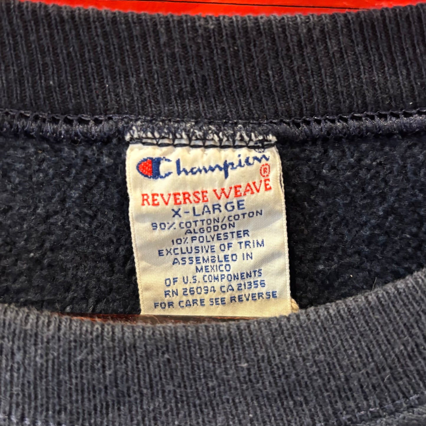 90's Champion ReverseWeave リバースウィーブ "MCP" カレッジスウェットネイビー(XL)/C0610S-SO