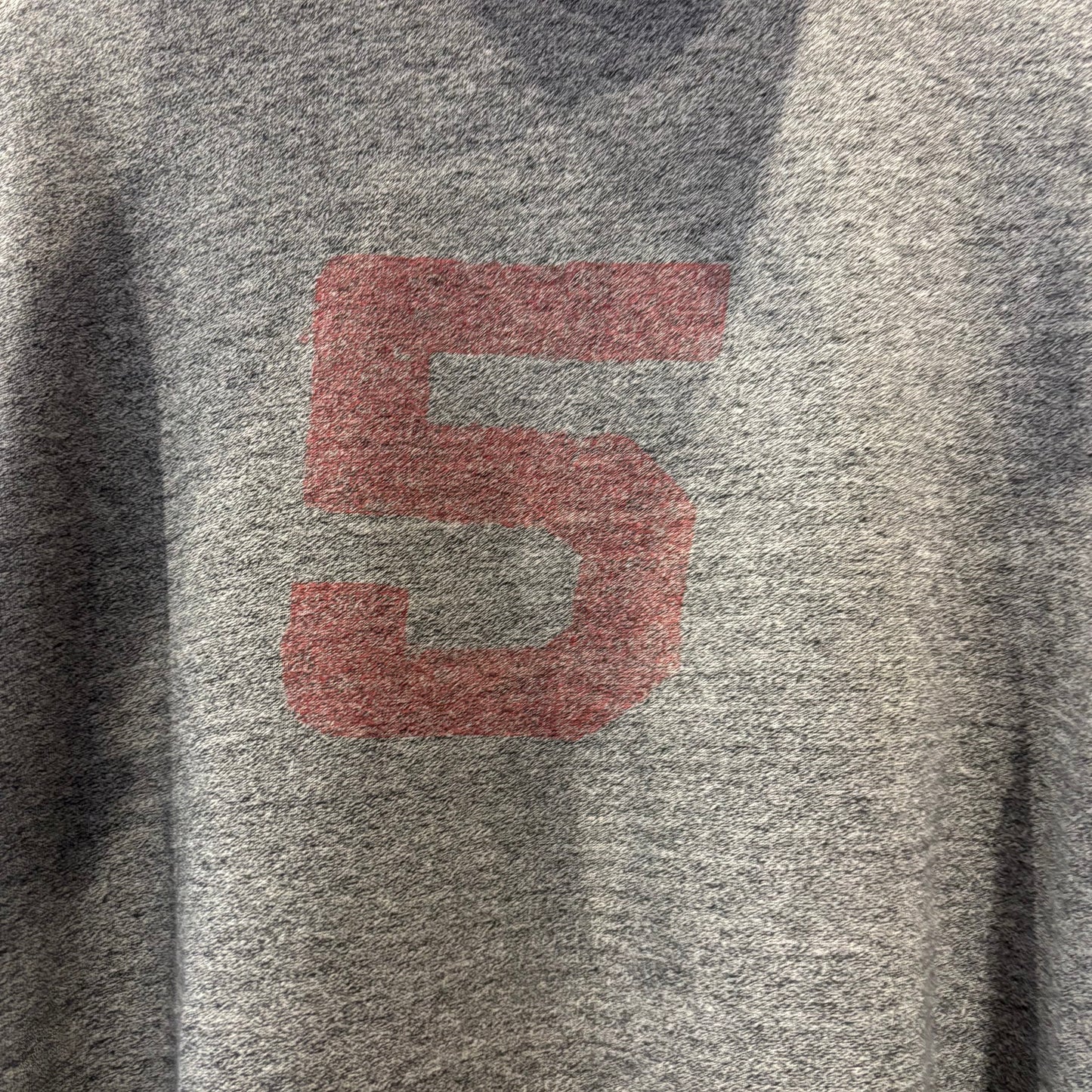 00's Polo Ralph Lauren ラルフローレン 後付けフーディ "67TH RL" グレー×レッド (L)/A1794