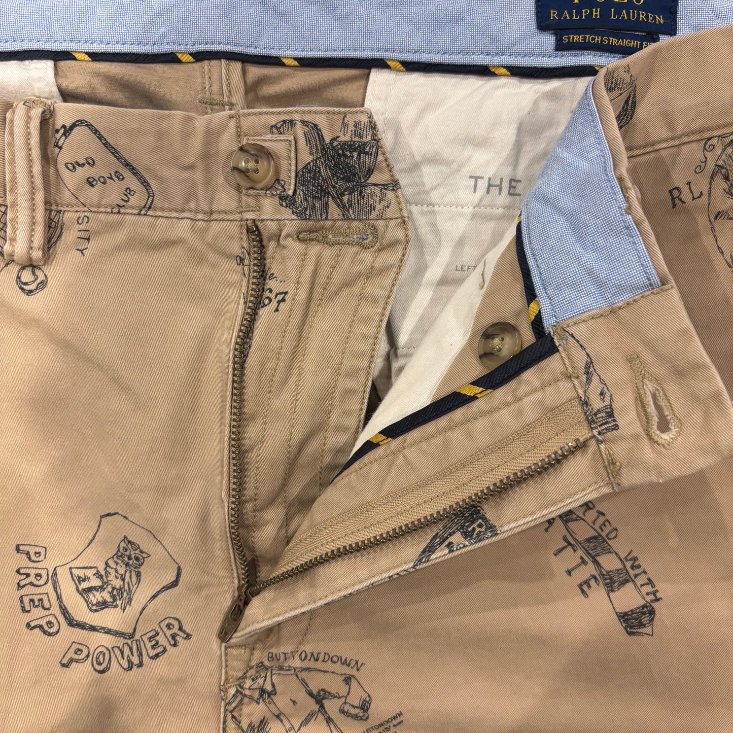 Polo Ralph Lauren ラルフローレン STRETCH STRAIGHT FIT ポロチノ グラフィックプリントチノパン ベージュ(36×32)/B1563P