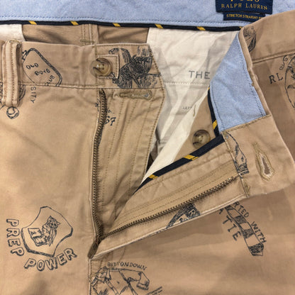Polo Ralph Lauren ラルフローレン STRETCH STRAIGHT FIT ポロチノ グラフィックプリントチノパン ベージュ(36×32)/B1563P