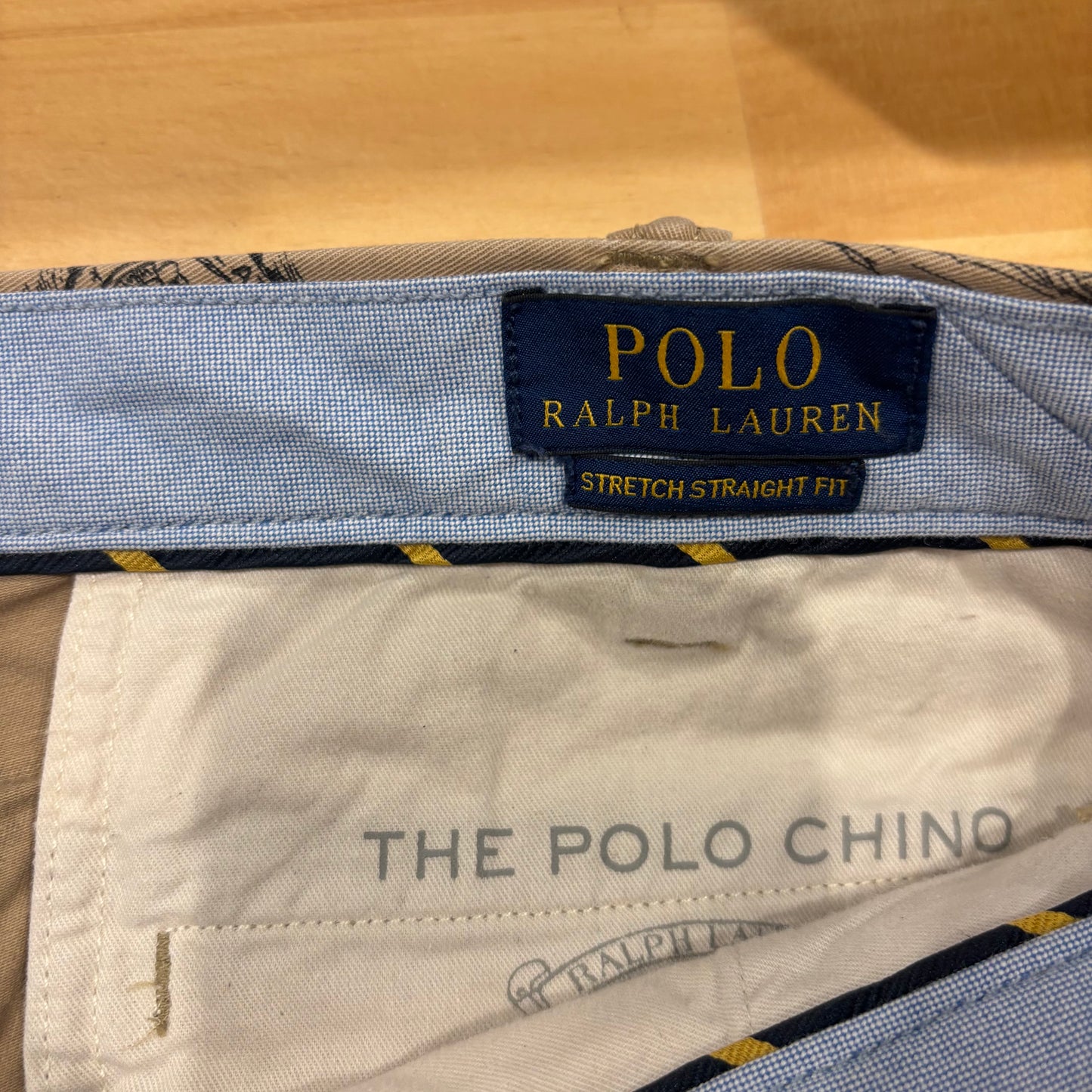 Polo Ralph Lauren ラルフローレン STRETCH STRAIGHT FIT ポロチノ グラフィックプリントチノパン ベージュ(36×32)/B1563P