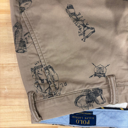 Polo Ralph Lauren ラルフローレン STRETCH STRAIGHT FIT ポロチノ グラフィックプリントチノパン ベージュ(36×32)/B1563P