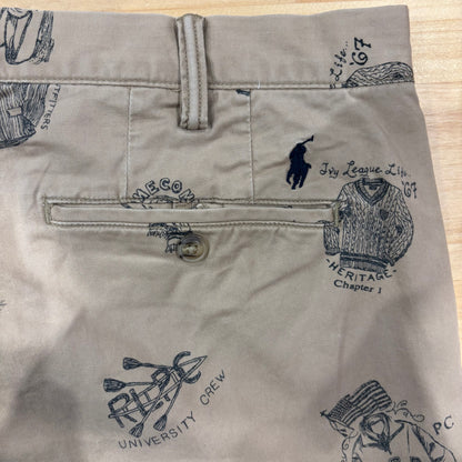 Polo Ralph Lauren ラルフローレン STRETCH STRAIGHT FIT ポロチノ グラフィックプリントチノパン ベージュ(36×32)/B1563P