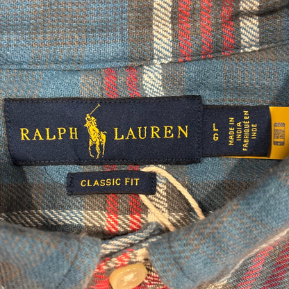 00's Ralph Lauren ラルフローレン チェックシャツ 青赤白 (L)/A7787S-SO