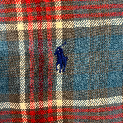 00's Ralph Lauren ラルフローレン チェックシャツ 青赤白 (L)/A7787S-SO
