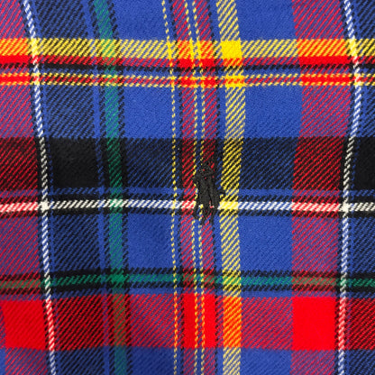 00's Ralph Lauren ラルフローレン チェックシャツ 青赤黄緑白 (L)/B1133S-SO